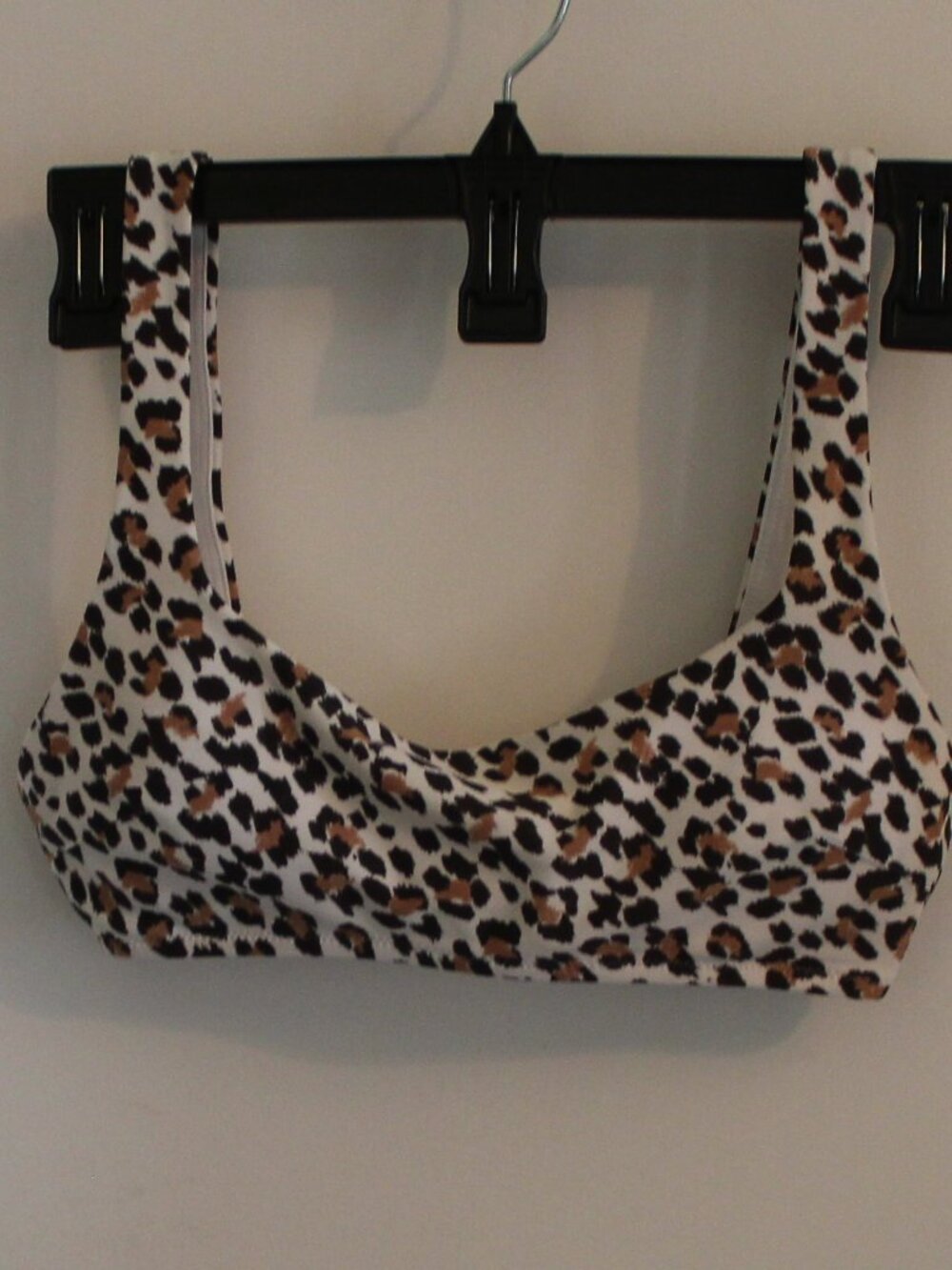Aerie Leopard Scoop Bikini Top Size small